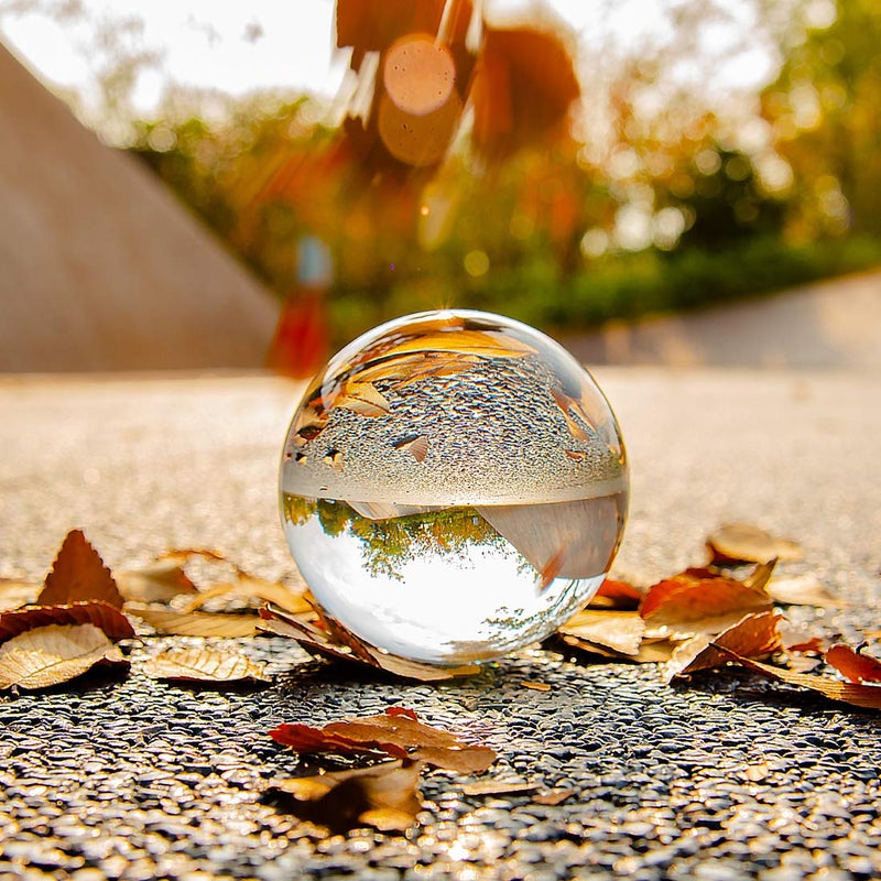 LONGWIN 120mm (4.7 inch) Large Crystal Divination Ball Decorative Glass Balls Photography Props Free Wooden Stand - Image 3